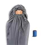 Litume Thermolite All Season Sleeping Bag Liner Add Up to 22F, Mummy Sleeping Sack Backpacking, Camping, Traveling, Lightweight Sleep Sack with Drawstring Hood (E626 US) (Thermolite)