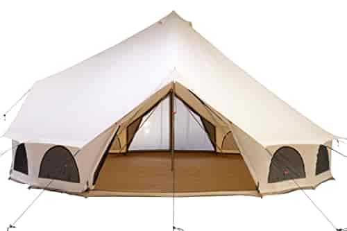 WHITEDUCK Avalon Canvas Bell Tent - Luxury All Season Tent for Camping & Glamping Made from Premium & Breathable 100% Cotton Canvas w/Stove Jack, Mesh (7M (23'), Water Repellent)