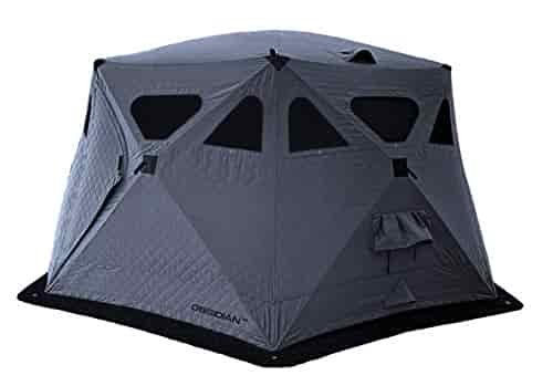 RAPID DEPLOYMENT SHELTER - Obsidian - 4 Season Heavy Duty Camping Shelter, 6-8 Person Capacity Pop Up Tent, Insulated and A/C Ready, Removable Floor for Easy Cleaning and Ice Fishing