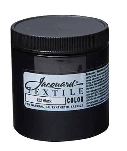 Jacquard Fabric Paint for Clothes - 8 Oz Textile Color - Black - Leaves Fabric Soft - Permanent and Colorfast - Professional Quality Paints Made in USA - Holds up Exceptionally Well to Washing Jacquard Fabric Paint for Clothes - 8 Oz Textile Color - Black - Leaves Fabric Soft - Permanent and Colorfast - Professional Quality Paints Made in USA - Holds up Exceptionally Well to Washing