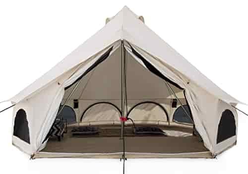 WHITEDUCK Avalon Canvas Bell Tent - Luxury All Season Tent for Camping & Glamping Made from Premium & Breathable 100% Cotton Canvas w/Stove Jack, Mesh (13' (4M), Water Repellent)