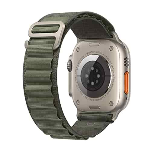 Apple Watch Ultra [GPS + Cellular 49mm] Smart Watch w/Rugged Titanium Case & Green Alpine Loop Medium. Fitness Tracker, Precision GPS, Action Button, Extra-Long Battery Life, Brighter Retina Display