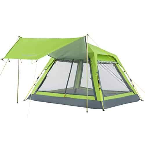 KingCamp 2-3 Person Easy Set up Double Layer Waterproof Backpacking Square Top Tent, for Outdoor Camping Beach Hiking, Green, One Size (KT3099_Green_USVC)