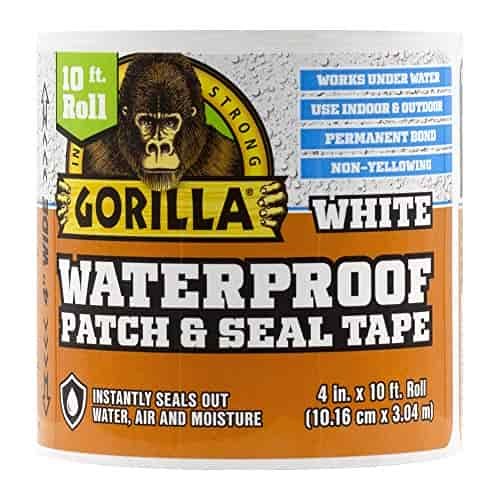 Gorilla Waterproof Patch & Seal Tape 4" x 10' White, (Pack of 1)