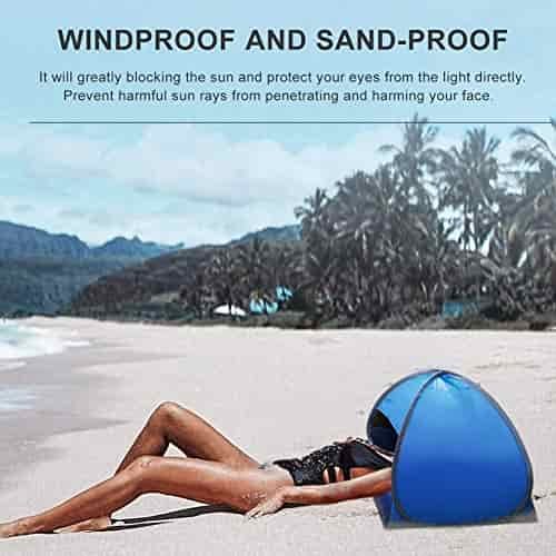 LVOERTUIG Beach Sun Shelter, Mini Sun Shade for Beach, Full-Automatic Portable Sun Shelter Head Shade Protection Tent for Personal Sun Protection/Shelter Windproof and Sand-Proof LVOERTUIG Beach Sun Shelter, Mini Sun Shade for Beach, Full-Automatic Portable Sun Shelter Head Shade Protection Tent for Personal Sun Protection/Shelter Windproof and Sand-Proof