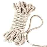 Tenn Well 10mm Macrame Cord, 50 Feet Thick Cotton Rope Unbleached Twisted Rope for Crafts, Wall Hangings, Plant Hangers, Knotting and Decoration (Beige)