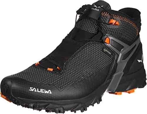 Salewa Mens MS Ultra Flex Mid Gore-TEX Trail Running Shoes, Black (Black/Holland), 11 US