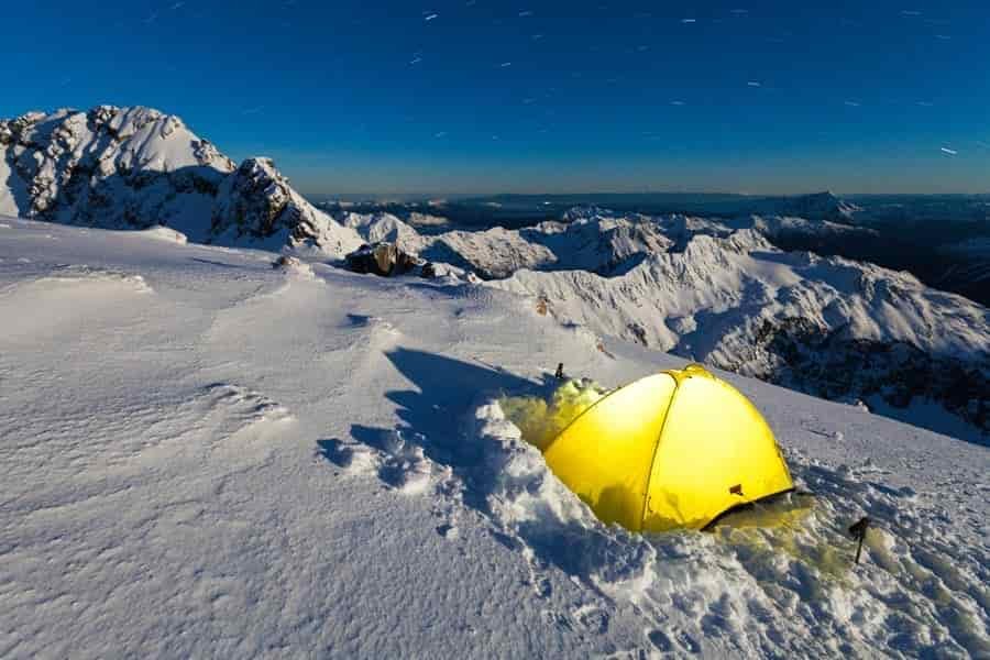 staying warm in a tent