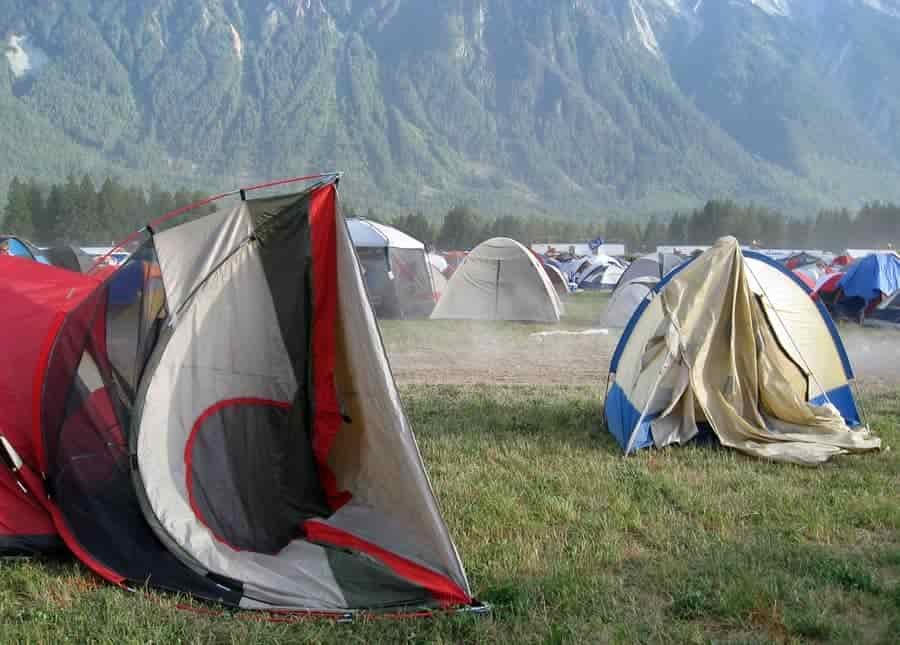 tent blowing in high winds