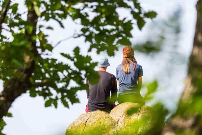 hiking date at view point