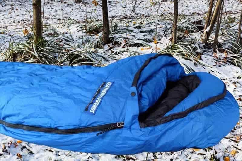 Sleeping Bag Down Filled on Snow