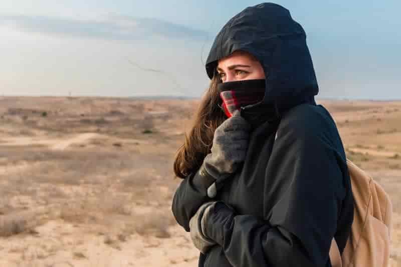 zip winter jacket up for tight fit