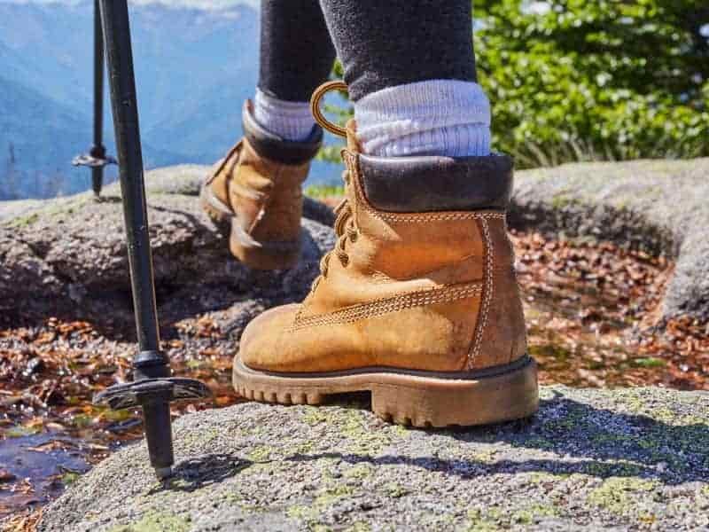 Full grain leather hiking boots